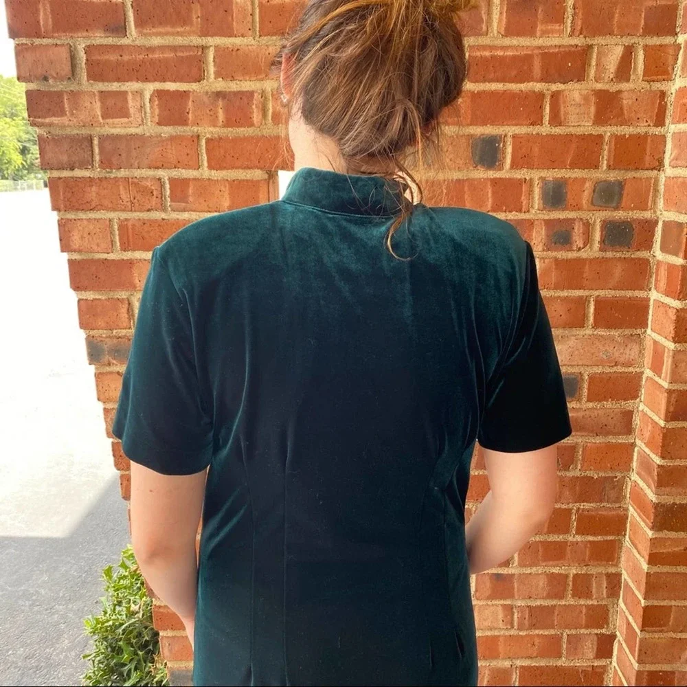 Amanda Smith vintage velvet button down maxi dress size 12 - Picture 4 of 8